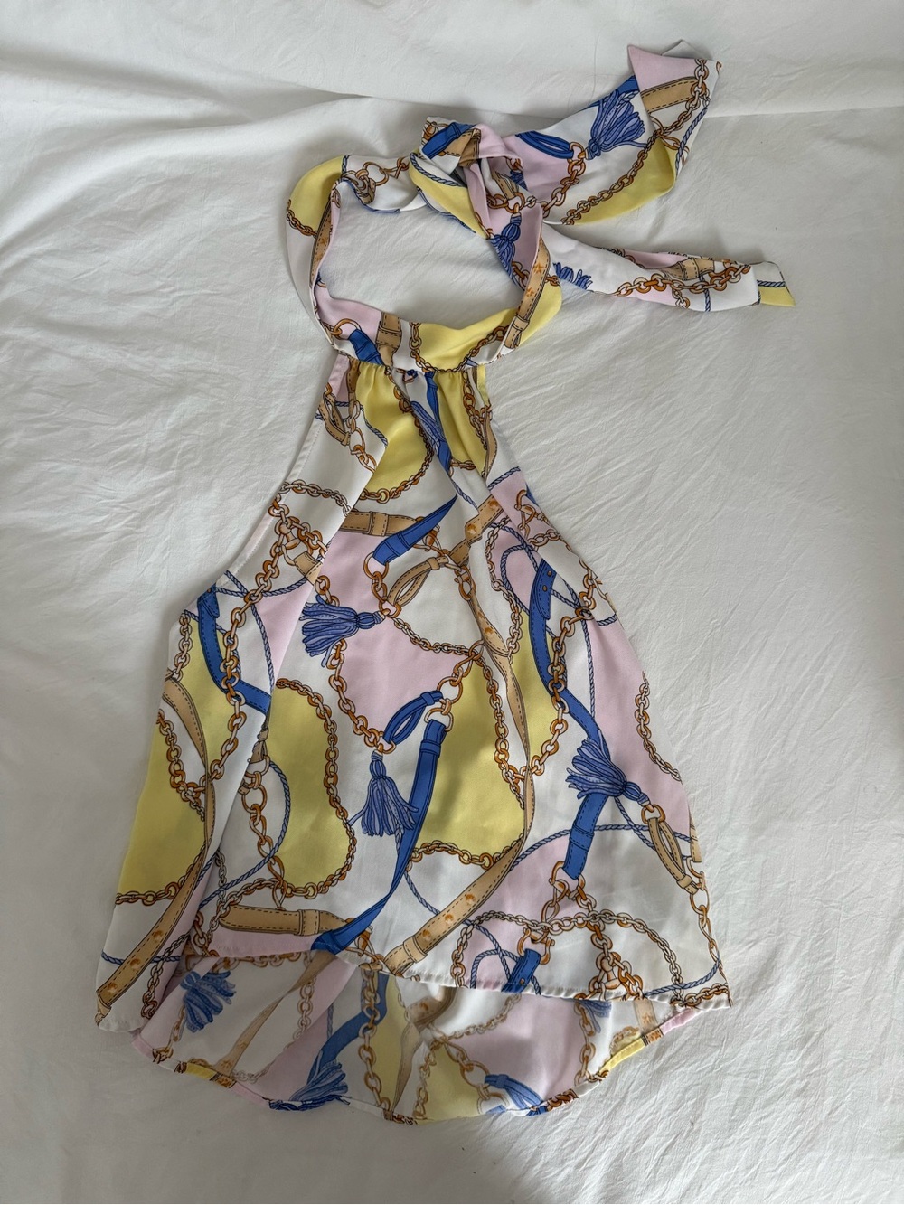 Hermes Style Halter Scarf Top